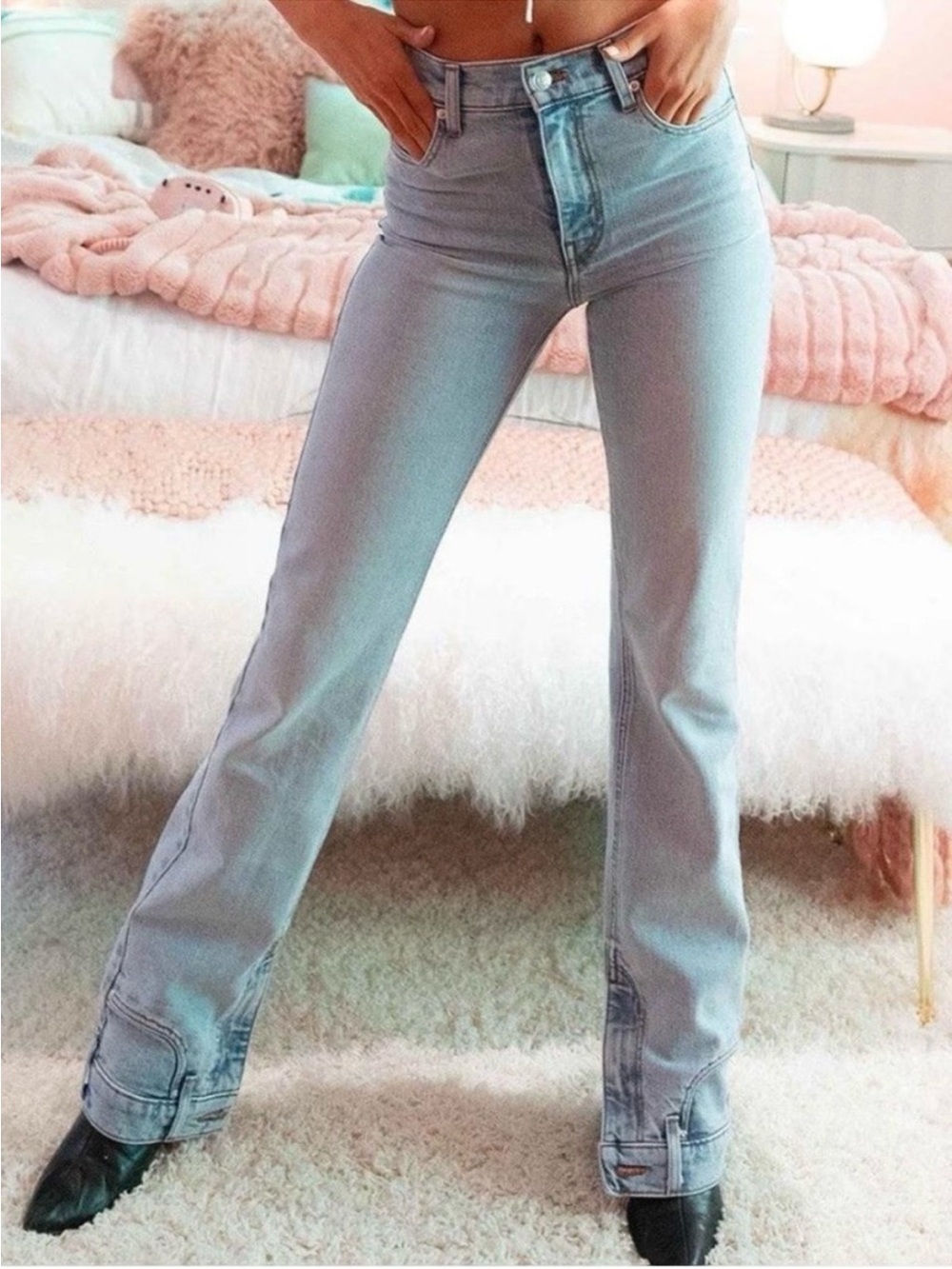 Revice Farrah Straight Leg Upside Down Upside Down Reverse Cuff Jeans, 27